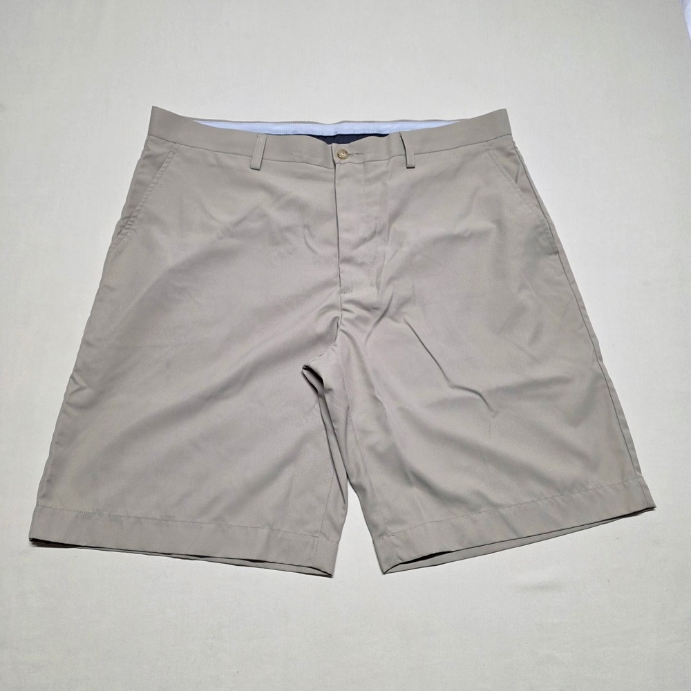 Callaway Men Khaki Golf Shorts Size 38 Flat Front Performance Beige/Tan Relax